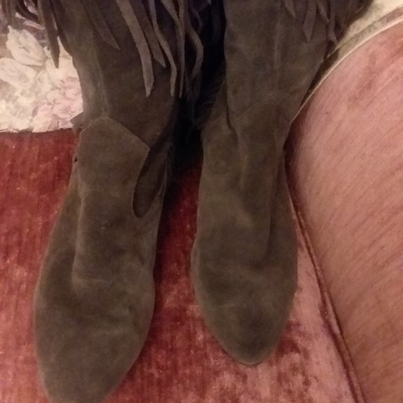 Sam Edelman over knee suede fringes galore boots - Picture 2 of 4